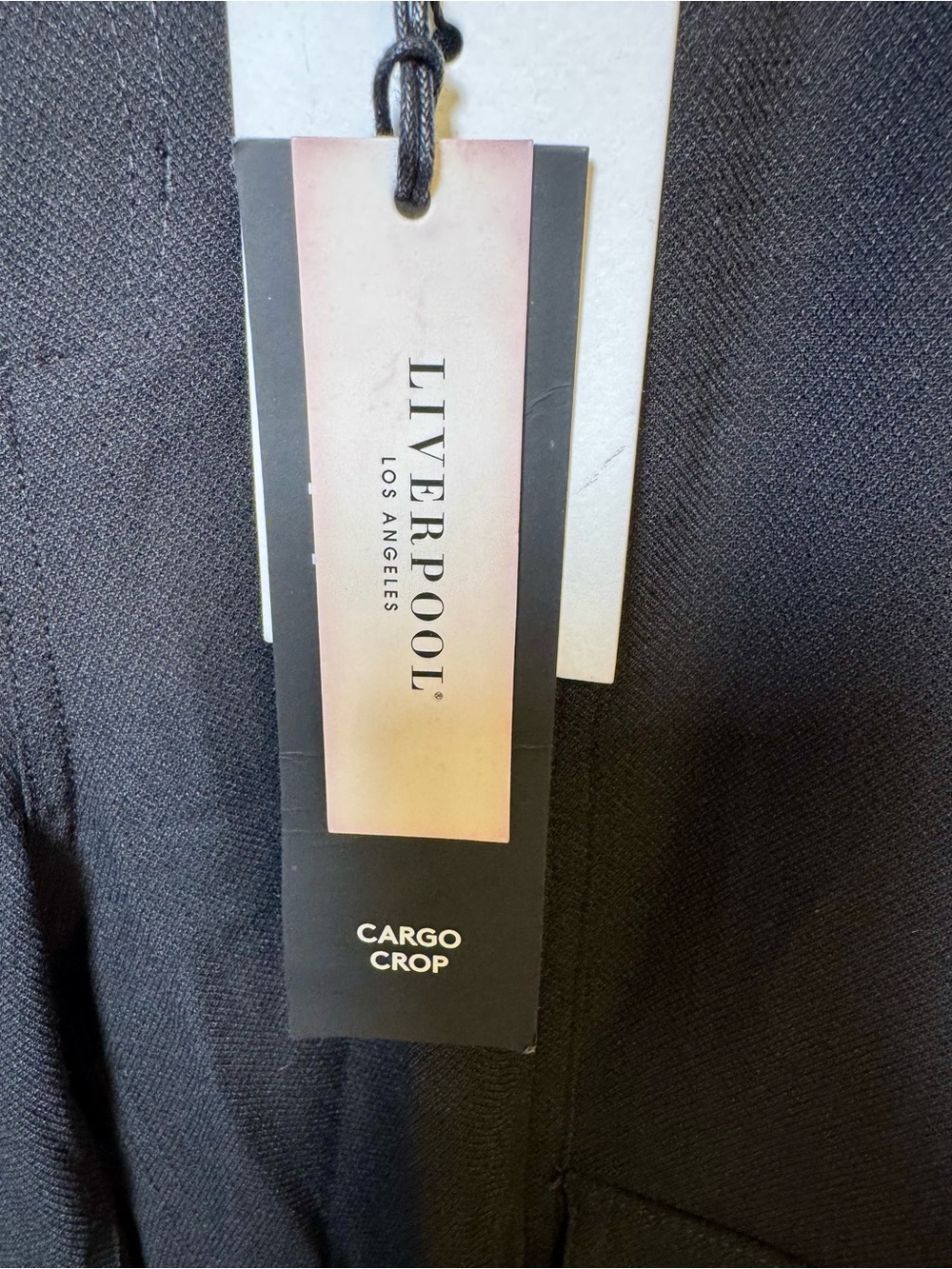 Liverpool LA Black Cargo Crop Pants NWT 6 Petite, Brenda Hi-Rise - Picture 3 of 4